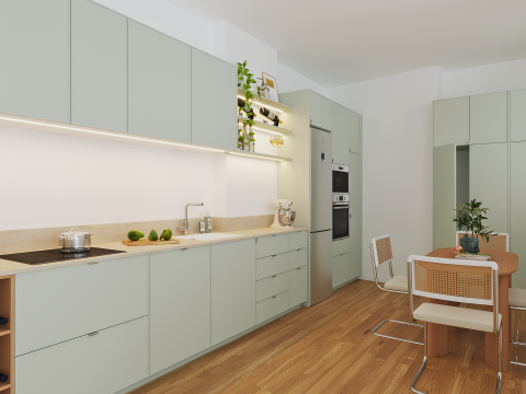 plum living Kitchen Green 01 - Amandier grisé