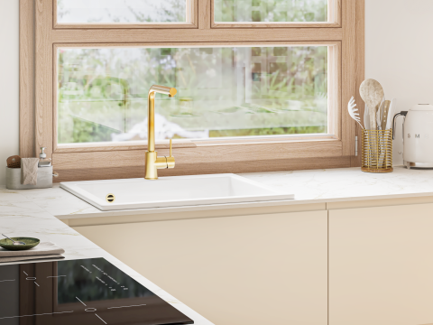 plum living Küche Beige 05 - Ivoire, Honig Eiche