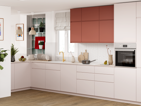 plum living Kitchen Beige 01 - Beige rosé, Red 02 - Argile