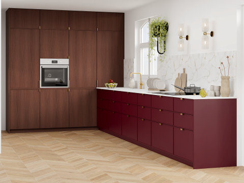 plum living Kitchen Natural Walnut, Red 08 - Grenat