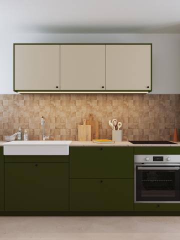 plum living Kitchen Beige 04 - Lin, Honey oak