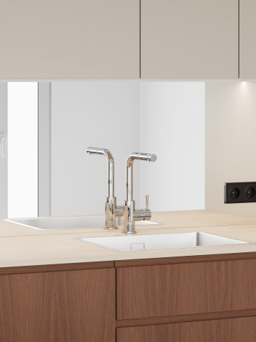 plum living Küche Walnuss Natur, Beige 04 - Lin