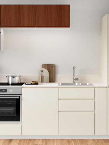 plum living Kitchen Natural Walnut, Beige 05 - Ivoire