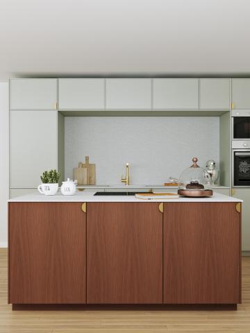 plum living Kitchen Natural Walnut, Green 01 - Amandier grisé