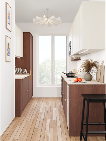plum living Kitchen Natural Walnut, Beige 05 - Ivoire