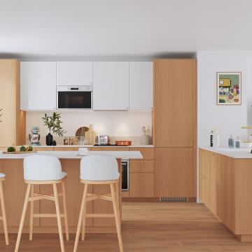 plum living Kitchen Natural Oak, White 01 - Blanc pur