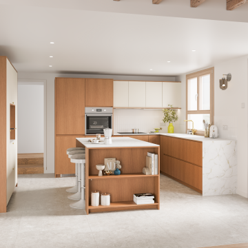 plum living Küche Beige 05 - Ivoire, Honig Eiche