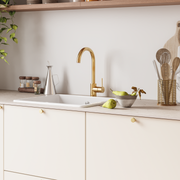 plum living Küche Grün 06 - Olive, Beige 05 - Ivoire