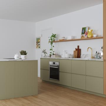 plum living Kitchen Natural Oak, Green 05 - Stone