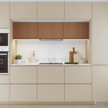 plum living Kitchen Natural Walnut, Green 01 - Amandier grisé