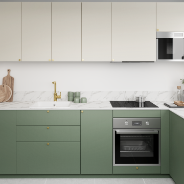 plum living Kitchen Green 03 - Vert de gris, Beige 05 - Ivoire