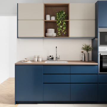 plum living Kitchen Blue 02 - Bleu nuit, Beige 04 - Lin
