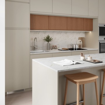 plum living Kitchen Beige 04 - Lin, Honey oak