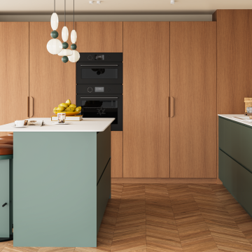 plum living Kitchen Honey oak, Green 13 - Canopée