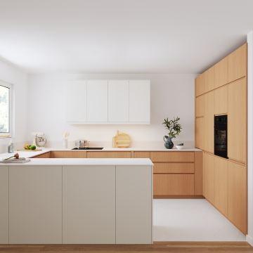 plum living Kitchen Natural Oak, White 01 - Blanc pur