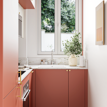 plum living Kitchen Beige 04 - Lin, Red 02 - Argile