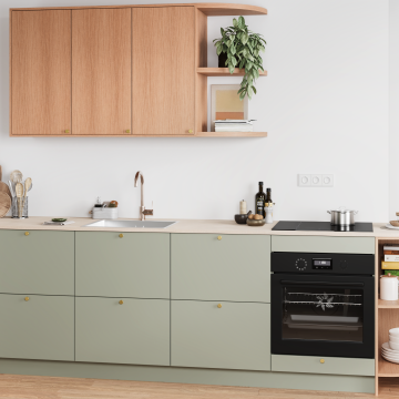 plum living Kitchen Natural Oak, Green 05 - Stone