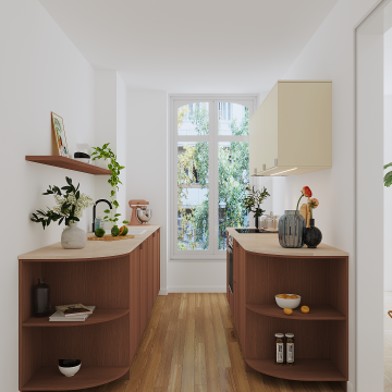 plum living Kitchen Natural Walnut, Beige 05 - Ivoire