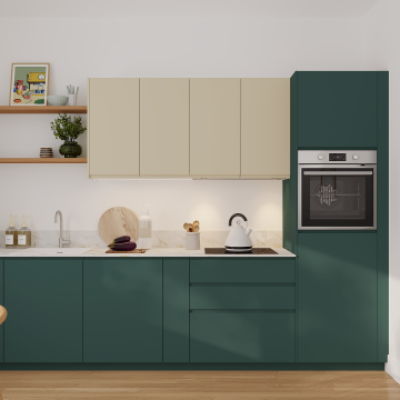 plum living Kitchen Beige 04 - Lin, Green 13 - Canopée