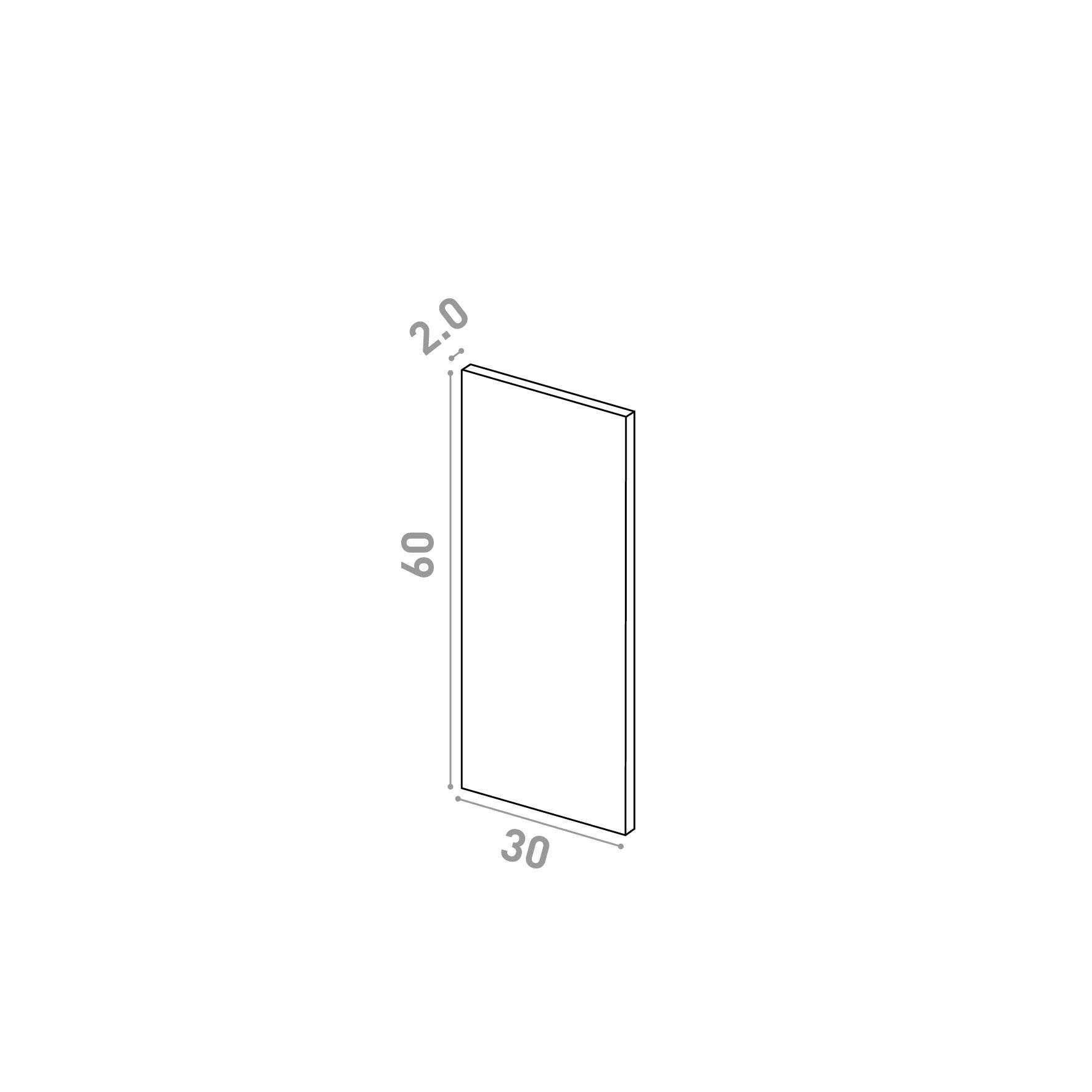 Door 30x60cm | Straight design | Matte lacquered