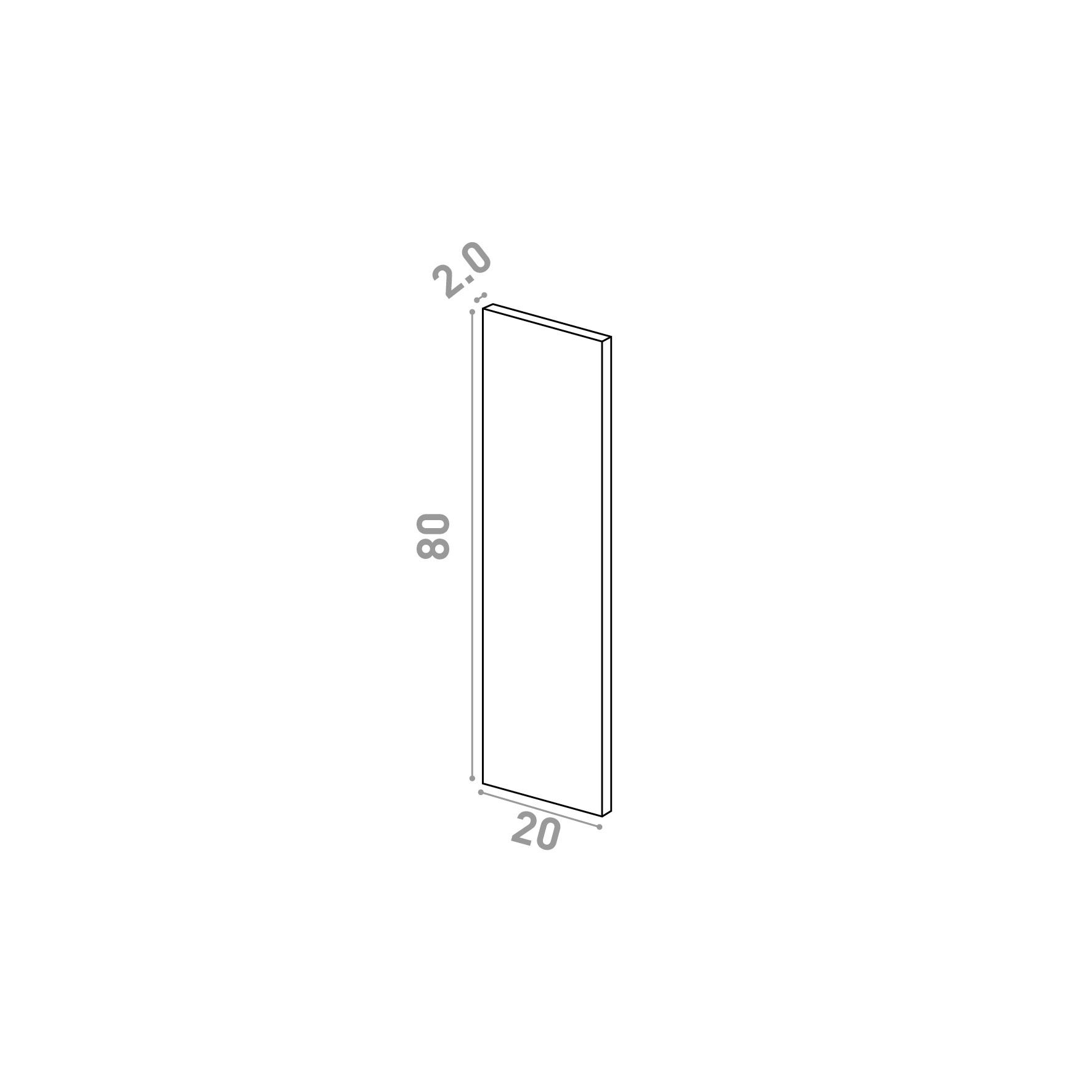 Door 20x80cm | Straight design | Matte lacquered