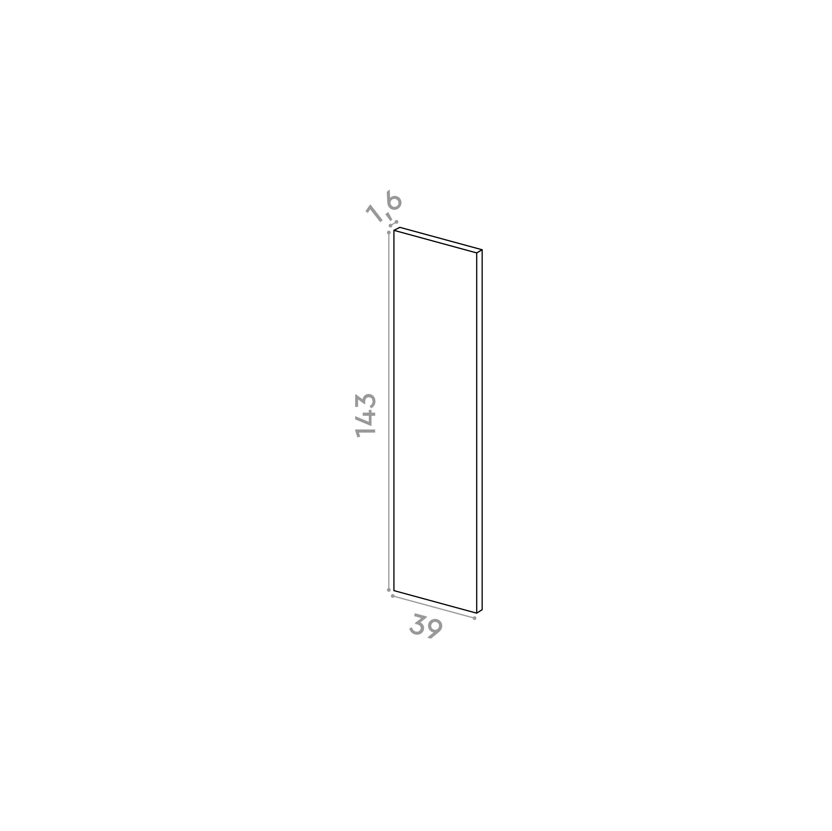 Panneau de finition 39x143cm | design lisse | laque mate