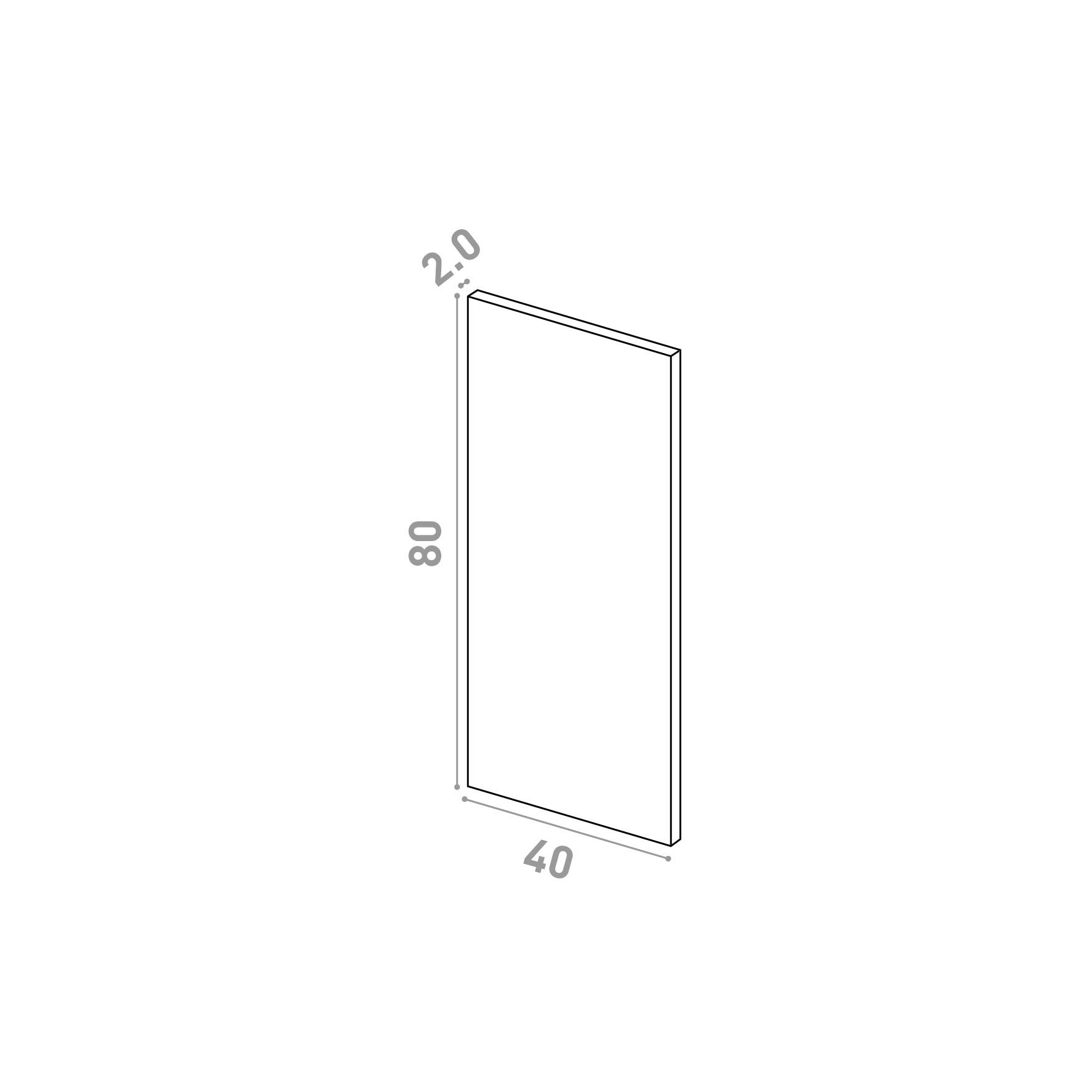Door 40x80cm | Straight design | Matte lacquered