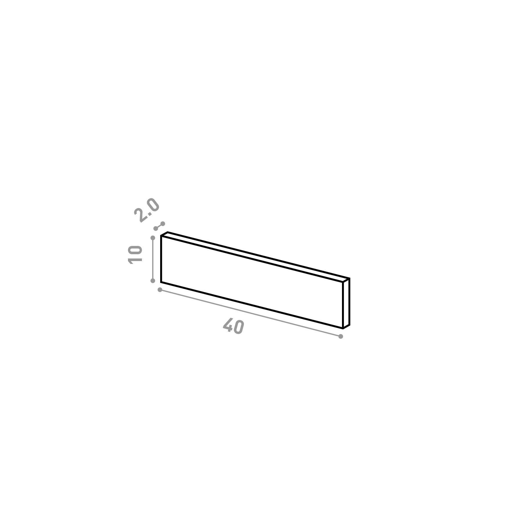 Drawer 40x10cm | Straight design | Matte lacquered