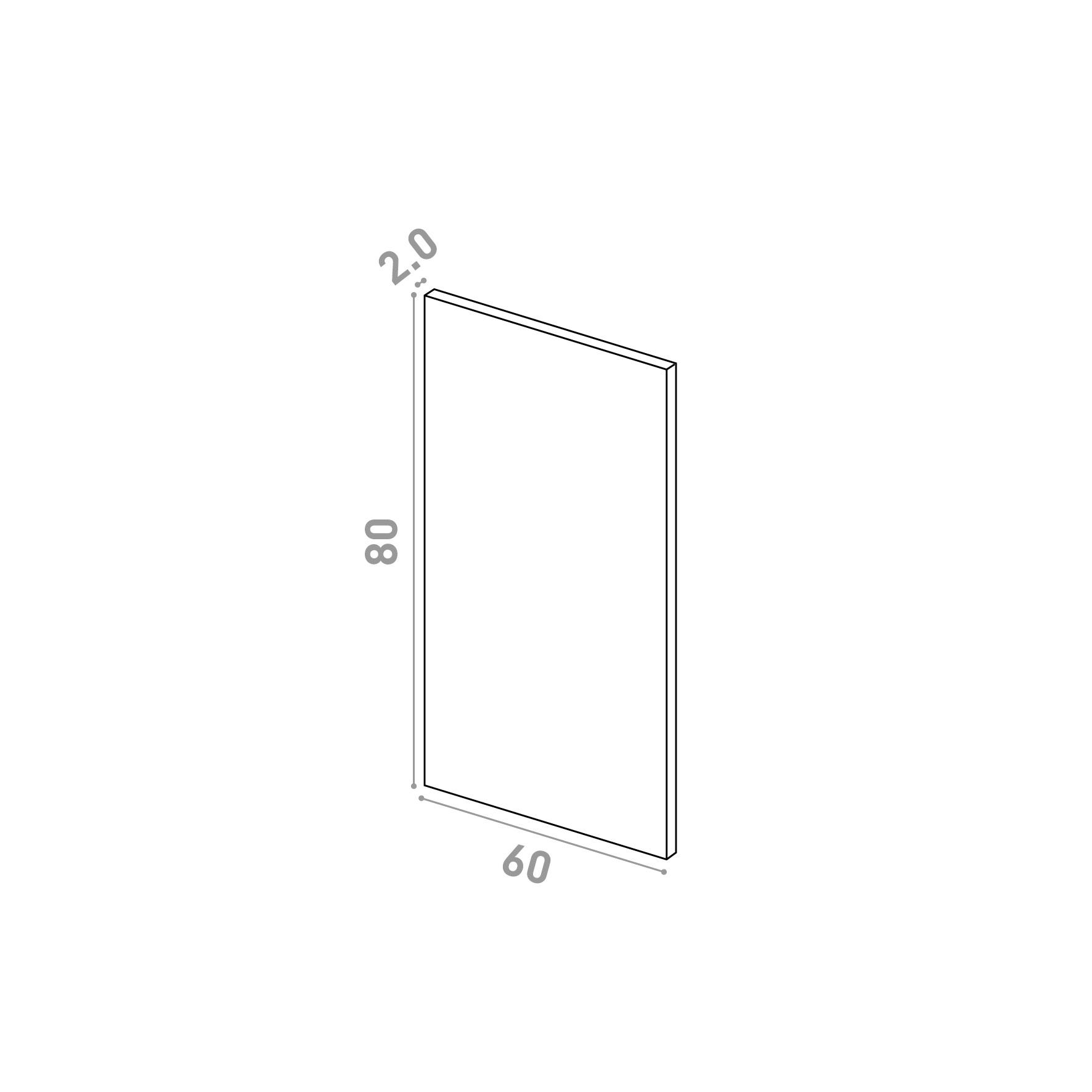 Door 60x80cm | Straight design | Matte lacquered
