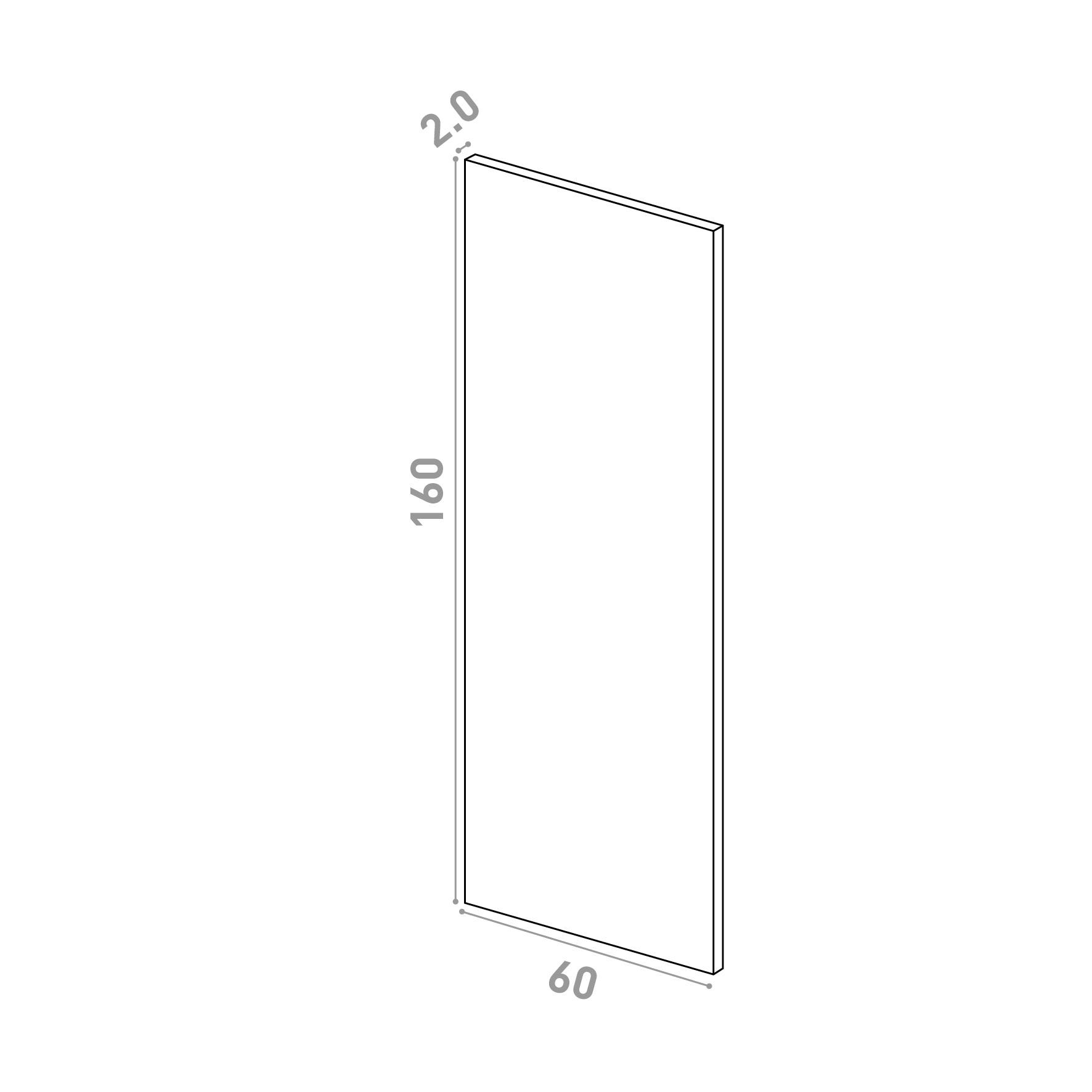 Door 60x160cm | Straight design | Matte lacquered