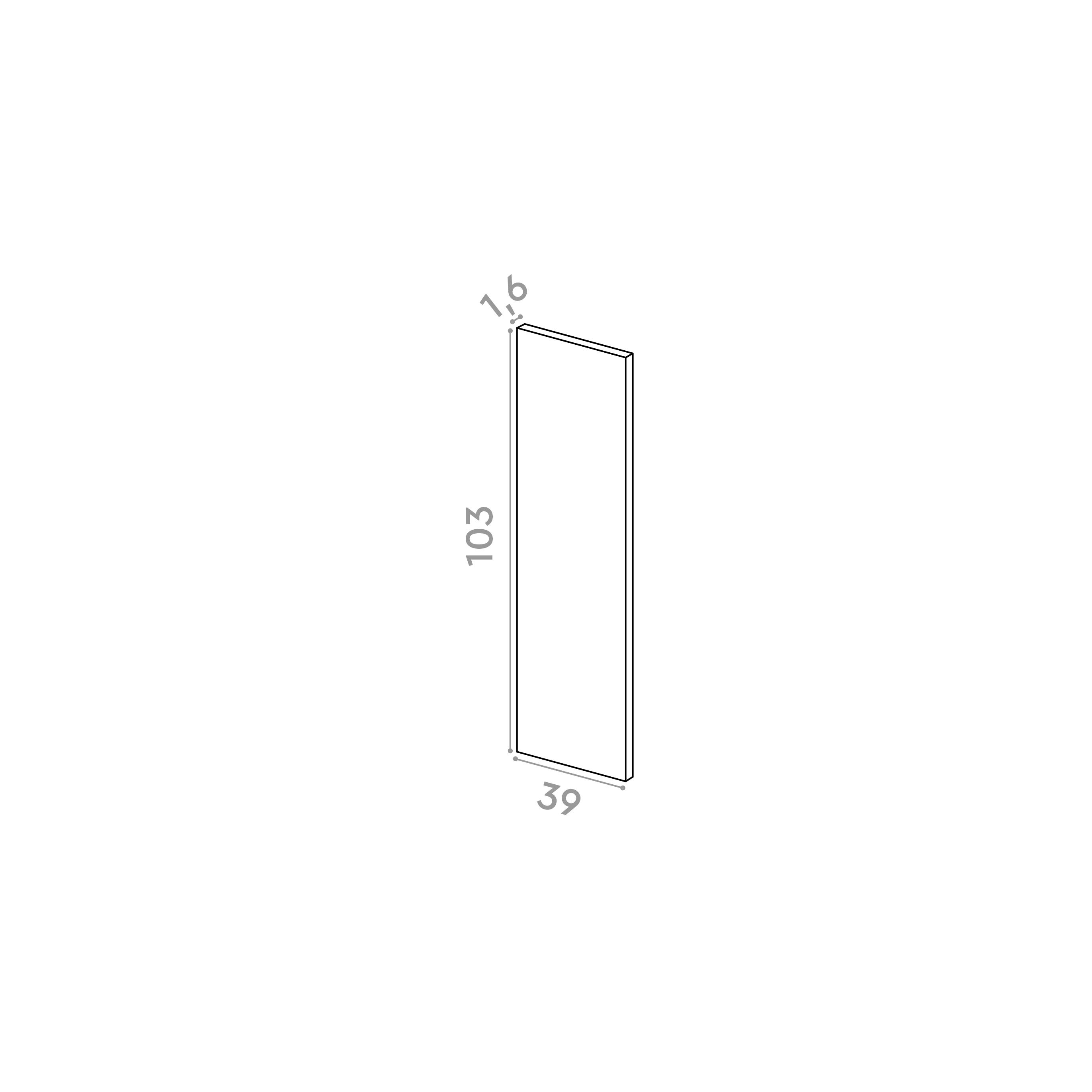 Panneau de finition 39x103cm | design lisse | laque mate