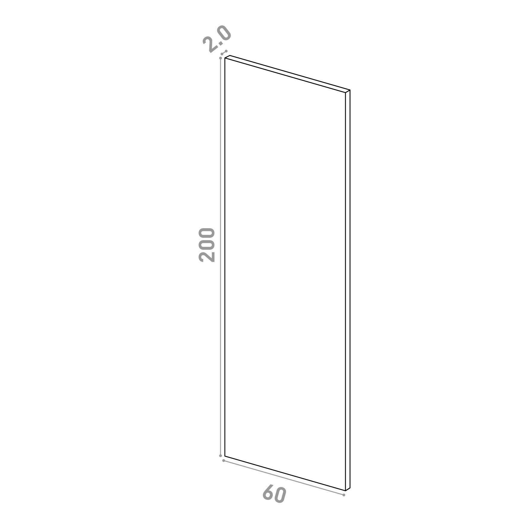 Door 60x200cm | Straight design | Matte lacquered