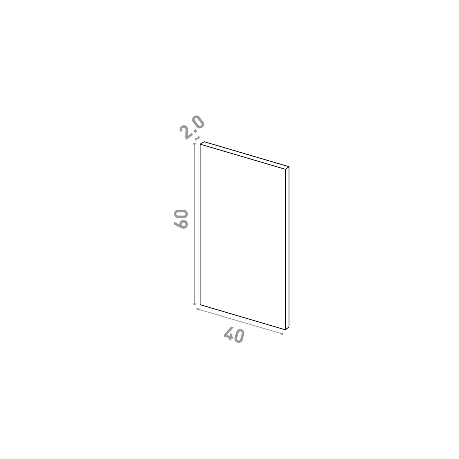Door 40x60cm | Straight design | Matte lacquered