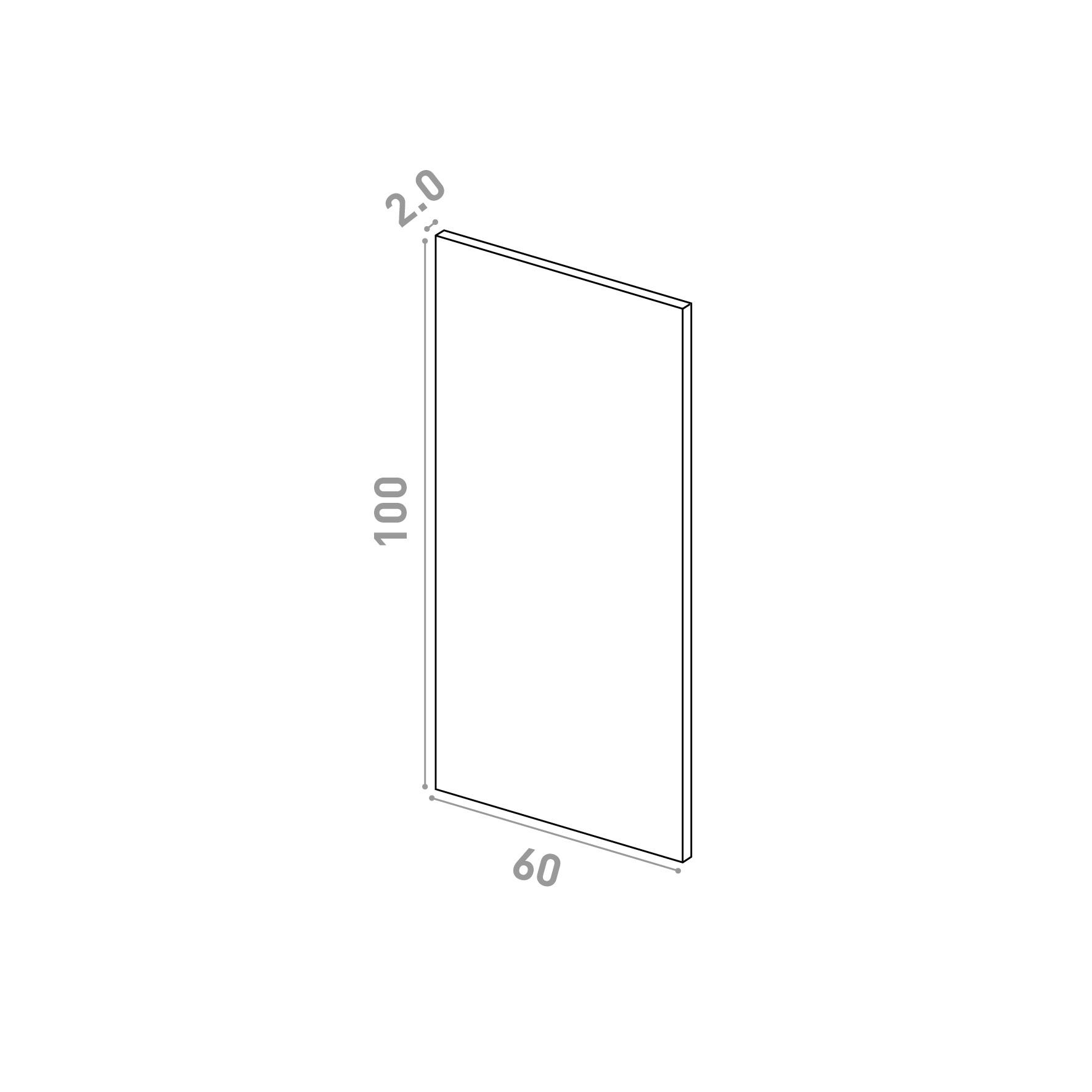 Door 60x100cm | Straight design | Matte lacquered