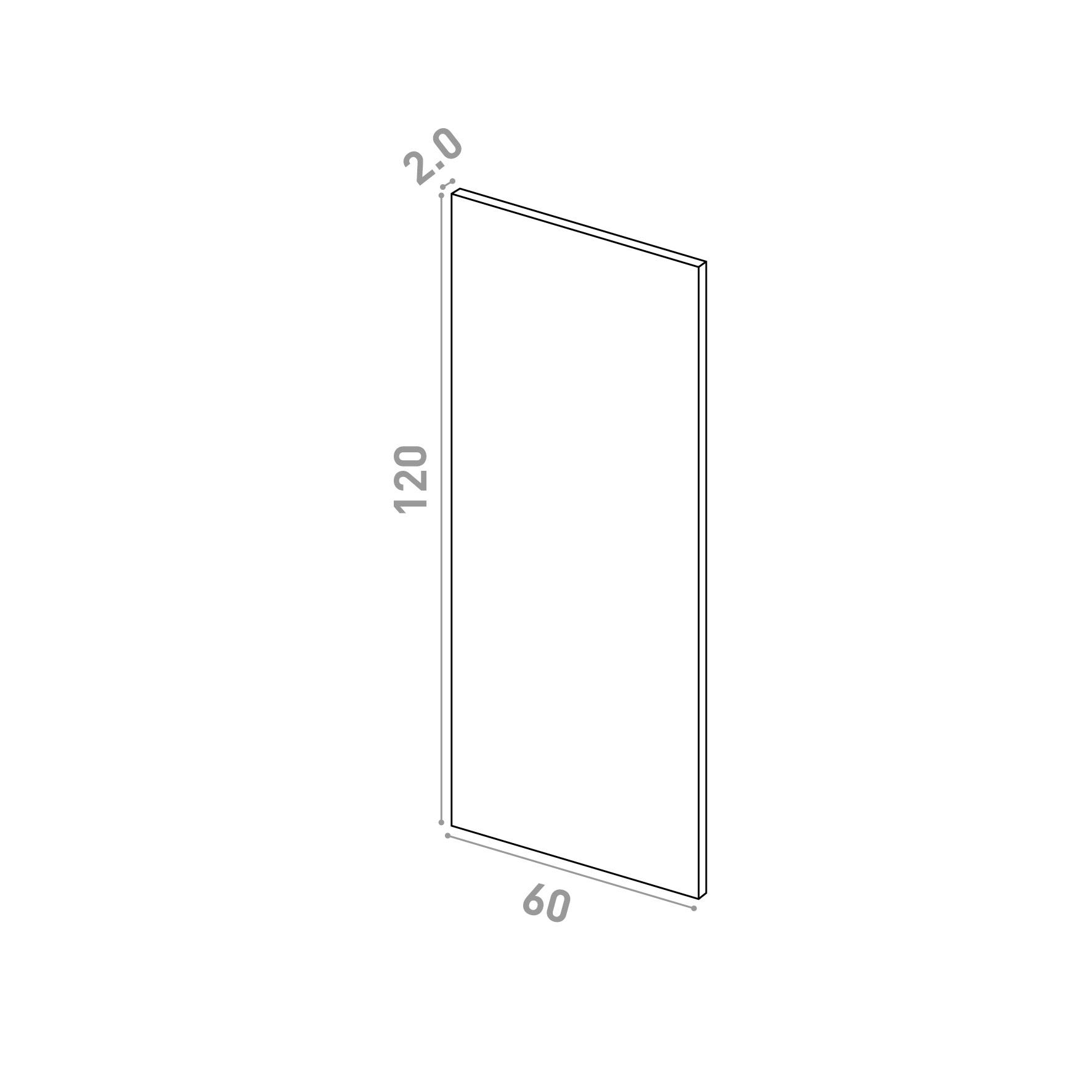 Door 60x120cm | Straight design | Matte lacquered