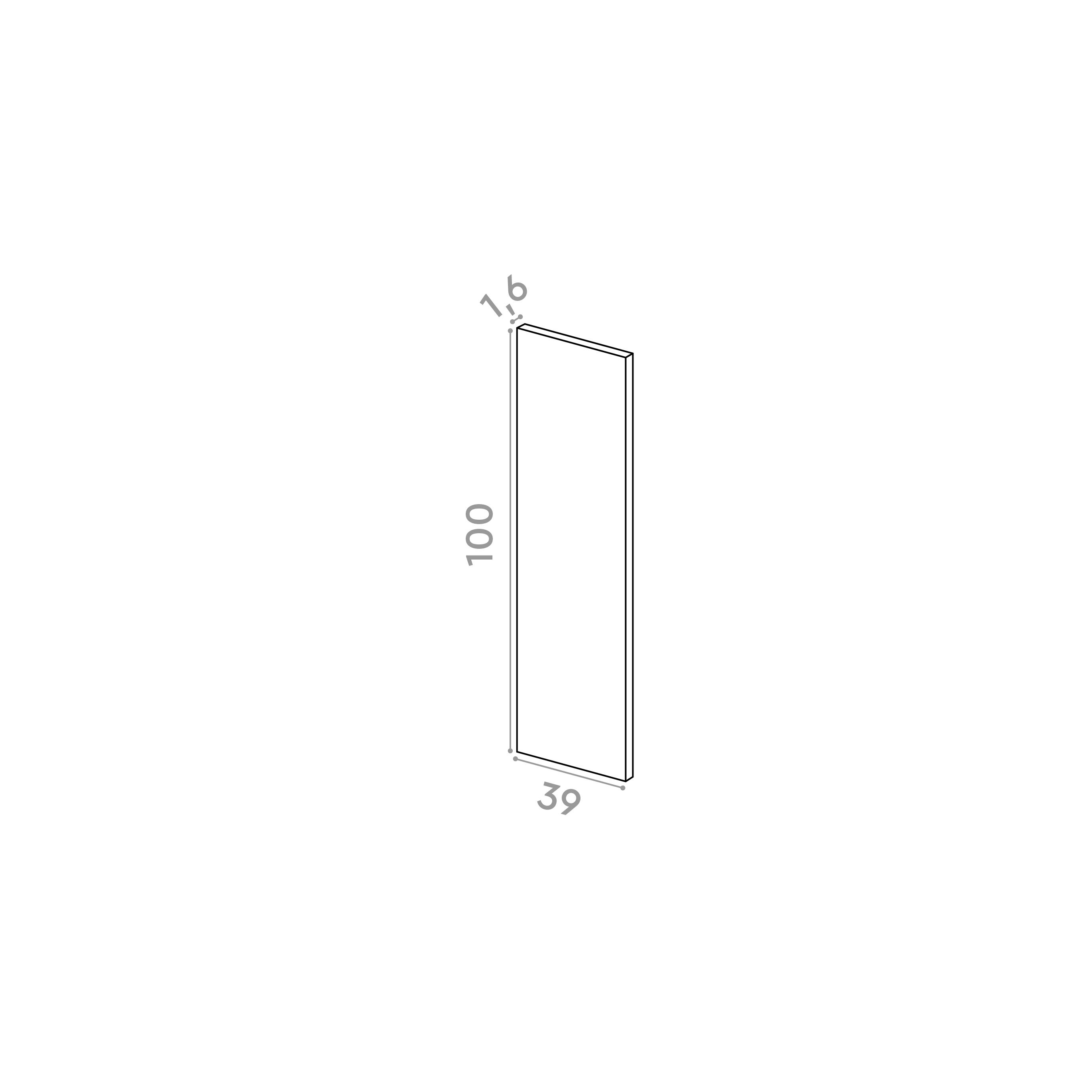Panneau de finition 39x100cm | design lisse | laque mate