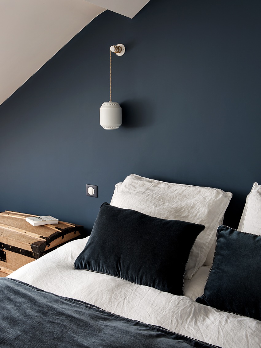 blue bedroom bed