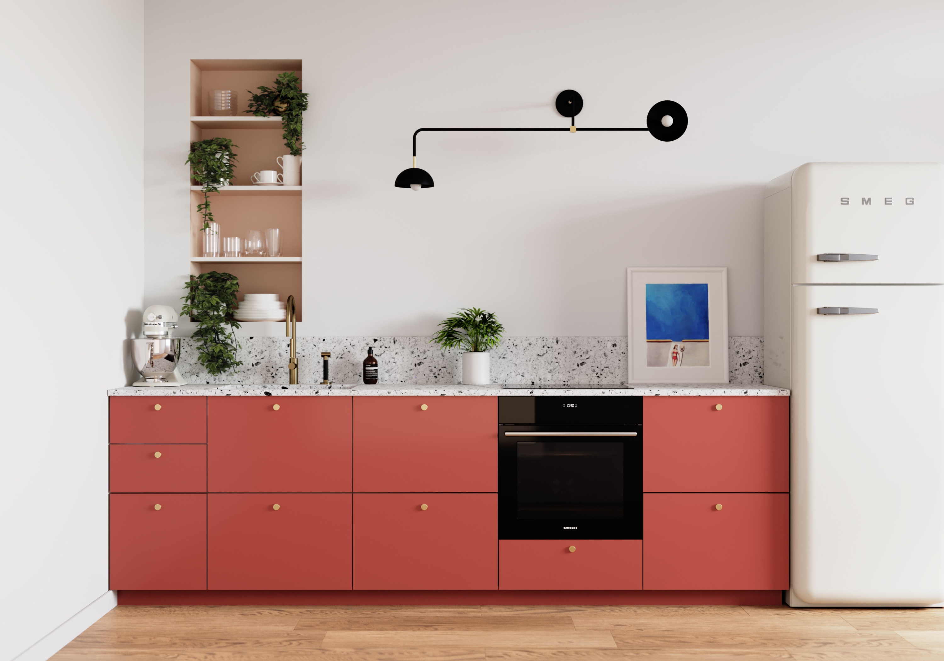 Küche in Rot 01 - Terra